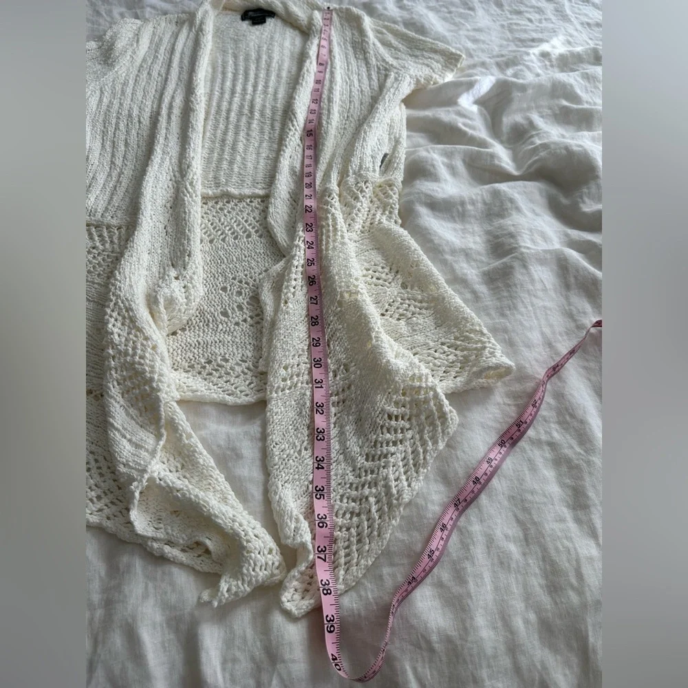 Woolrich Open Knit Long Cardigan XL Seasalt Cotton Duster Coastal Layer Spring - Picture 7 of 8